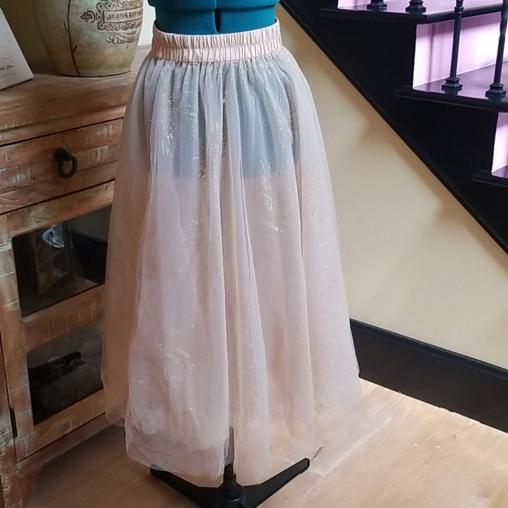 Forever 21 Sheer Glittery Maxi Skirt - Sz S